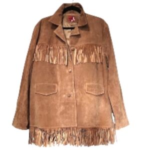 Vintage 90's Marlboro Stunning Suede Leather Fringe Jacket Size XXL EUC!!